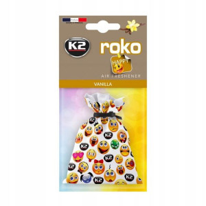 K2 ROKO HAPPY zapach samochodowy WANILIA emotki