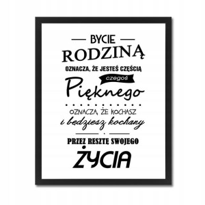 Plakat z napisem Cytatem Rodzinny Życie 50x70cm