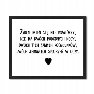 Elegancki Plakat Obrazek RAMA 40x50 z napisami XXL