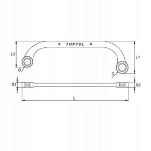 Klucz oczkowy odgięty U 14x17mm dł. 190mm TOPTUL A