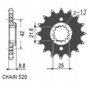 Zębatka przednia stal SUNSTAR 520 z.17 SUNF333-17