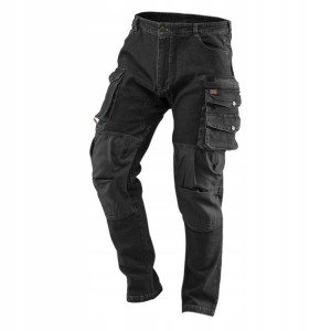 Spodnie robocze DENIM slim czarne 3XL, NEO 81-236