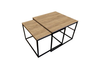 Stolik Kawowy Ława Stół Loft 2w1 Dąb Craft Złoty