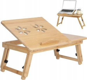 Stolik Pod Laptop Bambusowy Składany
