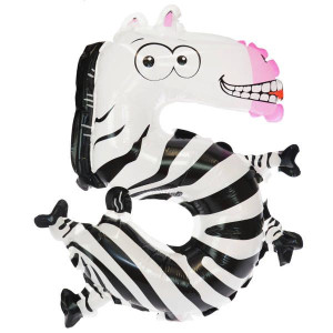 Balon Foliowy Zebra Cyfra 5 45cm Urodziny