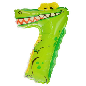 Balon Foliowy Krokodyl Cyfra 7 45cm Urodziny