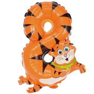 Balon Foliowy Tygrysek Cyfra 8 45cm Urodziny