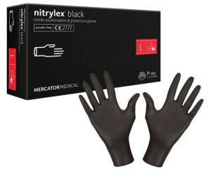 Nitrylowe rękawice jednorazowe czarne Nitrylex Black L 100 sztuk