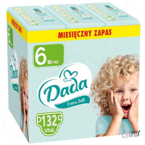 DADA Extra Soft 6-EXTRA-LARGE 16+kg 132 szt. Pampersy Pieluszki 2xJUMBO BAG