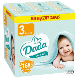 DADA Extra Soft 3-MIDI 4-9kg 168 szt. Pieluchy Pampersy (3x 56) Pieluszki