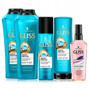Gliss Aqua Revive Szampon do Włosów Odżywka Serum