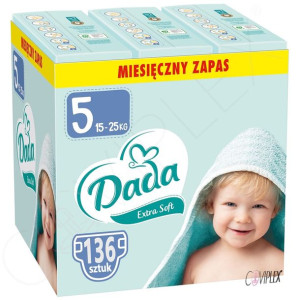 DADA Extra Soft 5-JUNIOR 15‑25 kg 136 szt. Pieluszki Pampersy 2xJUMBO BAG