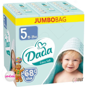 DADA Extra Soft 5-JUNIOR 15‑25 kg  68 szt. Pieluszki Pampersy JUMBO BAG