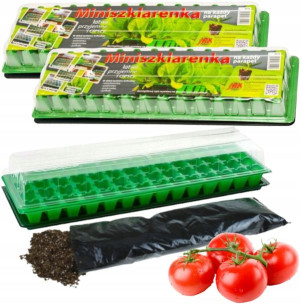 2x Mini Szklarnia Xxl 56 Komórek + Ziemia + Kuweta