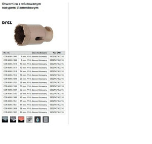 Drel Korona M14 Z Nasypem Diamentowym Lutowanym 32mm
