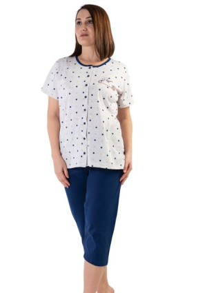 Piżama Damska Vienetta bawełna +Size 3XL rozpinana