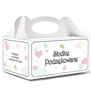 Pudełka na ciasto serduszka kolorowe pudełko ślub