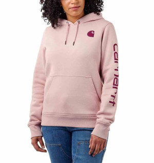 Bluza Carhartt Clarksburg Sleeve Logo Hooded Rose M