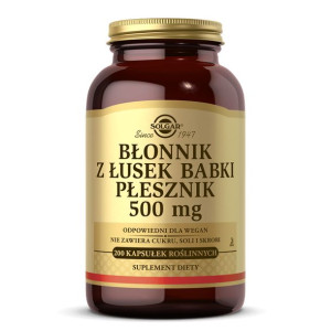 SOLGAR Błonnik Z Łusek Babki Płesznik 500 mg 200 kaps.