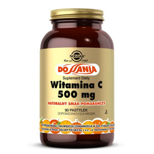 SOLGAR Witamina C 500 mg Do Ssania Pomarańczowa 90 szt.