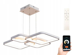 Lampa Wifi BOGOTA IV pilot kwadrat żyrandol LED Tuya Wobako