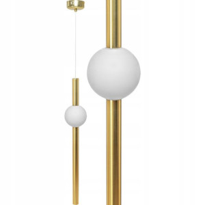 Lampa Sufitowa Wisząca Długa Led Złoto Biała Gold