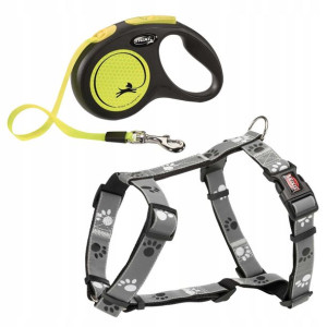 Automatyczna mocna smycz Flexi 5m + szelki guard S