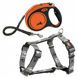 Smycz dla psa Flexi Xtreme + szelki guard M 35kg