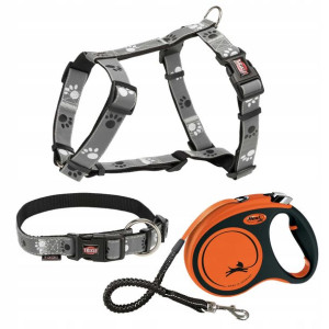 Smycz Flexi Xtreme 5m + obroża + szelki guard 35kg