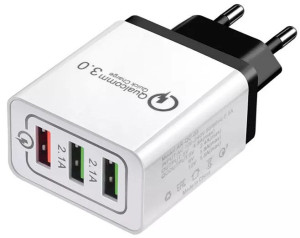 ŁADOWARKA Podróżna 3xUSB Szybka Sieciowa QC 3.0