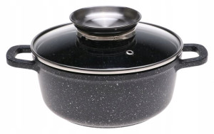 Garnek Marmurowy Czarny 20cm Indukcja 2,3l 9003