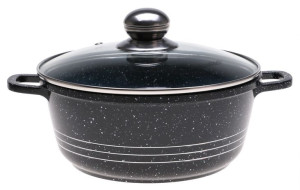 Garnek Marmurowy Czarny 26cm Indukcja 5,2l 2156