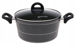 Garnek Marmurowy Czarny 22cm Indukcja 3,5l 11066