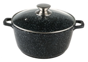 Garnek Marmurowy Czarny 26cm Indukcja 5,5l 7946