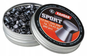 ŚRUT Kandar Pointed SPORT 5,5mm PŁASKI 250szt 5,5S