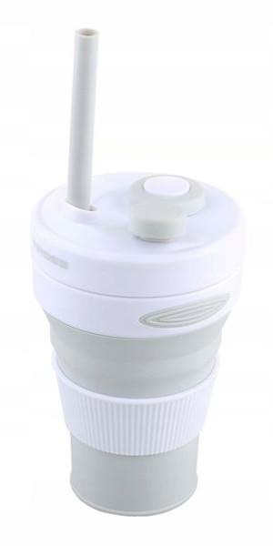 KUBEK SILIKONOWY Składany 450ml Ze SŁOMKĄ 1428