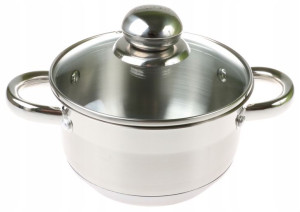 INDUKCJA GARNEK Stalowy z POKRYWKĄ 1,8L 16cm 7303