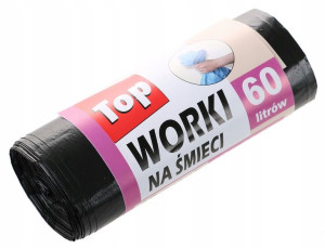 Worki Na Śmieci Odpady Czarne Top 10szt 60l W60