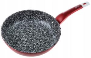 PATELNIA Granitowa CZERWONA 20cm INDUKCJA Gaz 7193