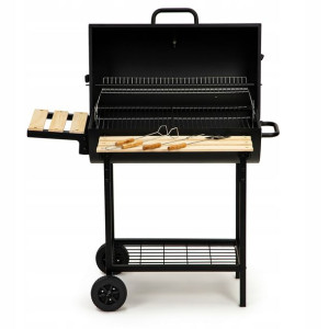 Duży Grill Węglowy Ogrodowy Pokrywa Termometr +