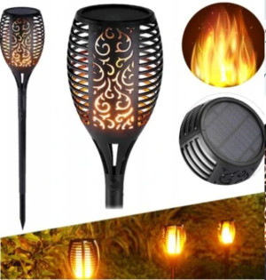 Lampa Solarna Pochodnia Duża Ogród Płomień Solar Wielkość 52cm