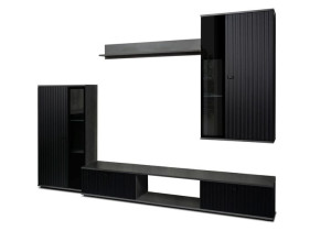 Meblościanka Salsa Lamele Led CZARNY + MATERA