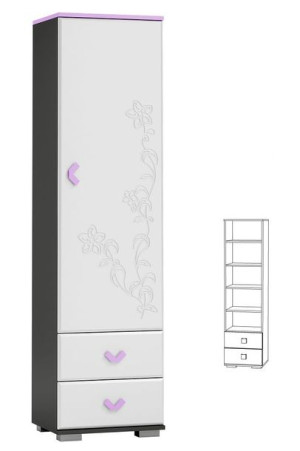 FLOWER Y2 szafa dla nastolatki 50x40 w.190 fronty MDF
