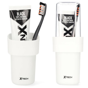 Etui pojemnik na szczoteczkę pastę do zębów Kubek XTECH (biały)