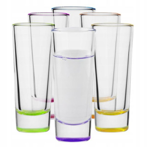 Kieliszki XXL z kolorowym dnem do shotów12x60 ml