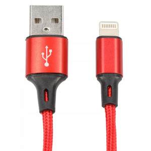 Nylonowy kabel USB-Lightning 100cm 420 (czerwony)