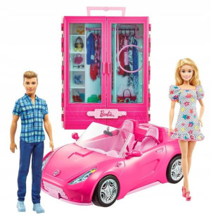 Barbie Lalka+cabriolet Zestaw Gvko5