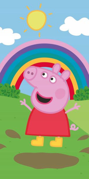 RĘCZNIK kąpielowy Tęczowa PEPPA 140x70
