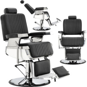 Fotel Barberski Fryzjerski Eko-Skóra Premium Parys Chrom Premium