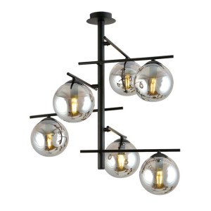 CONCORD 6 1199/6 BLACK/GRAFIT lampa sufitowa wisząca czarna szklane klosze
